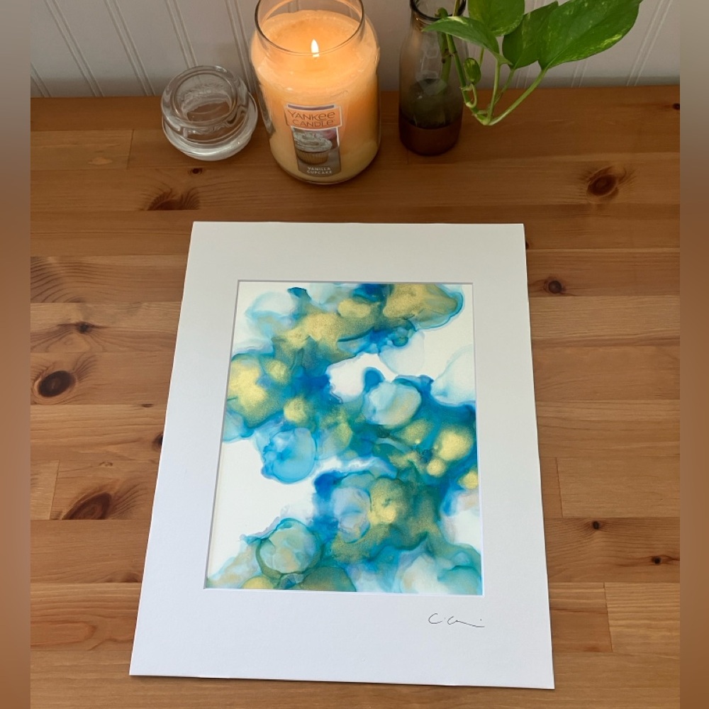 New Original Signed Artwork Alcohol Ink on Paper 161